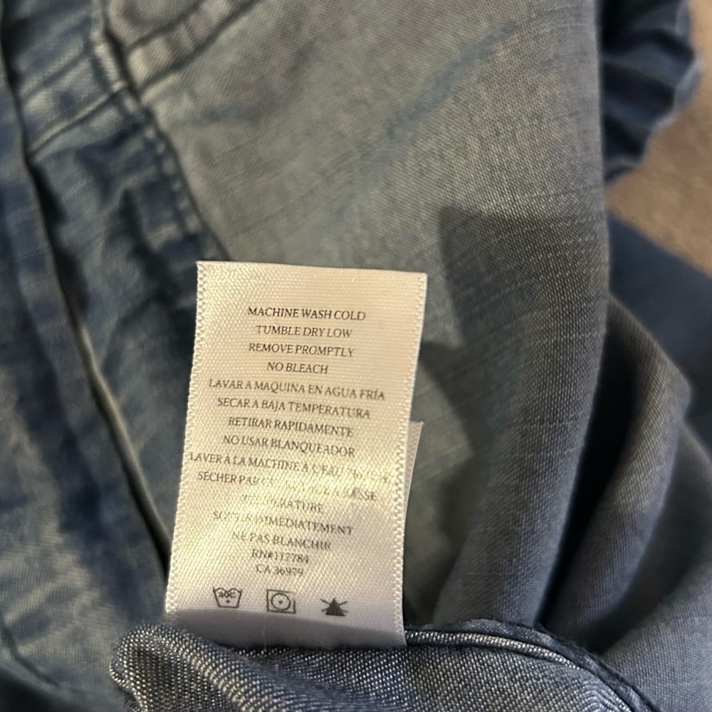💙”Rails” Maverick Dark Vintage Wash Shacket w/ Hidden Button Front Size S💙 - Picture 11 of 15
